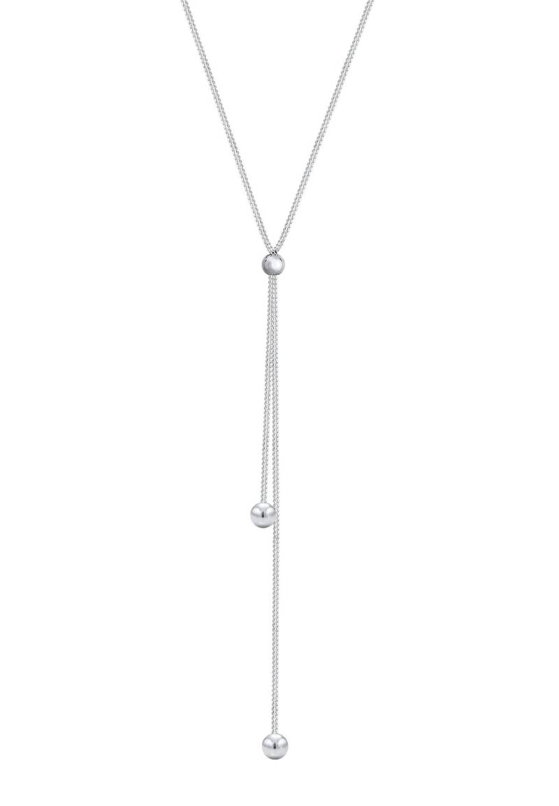 Halskette Y-kette Kugeln Verstellbar Damen Silber 45cm von Elli