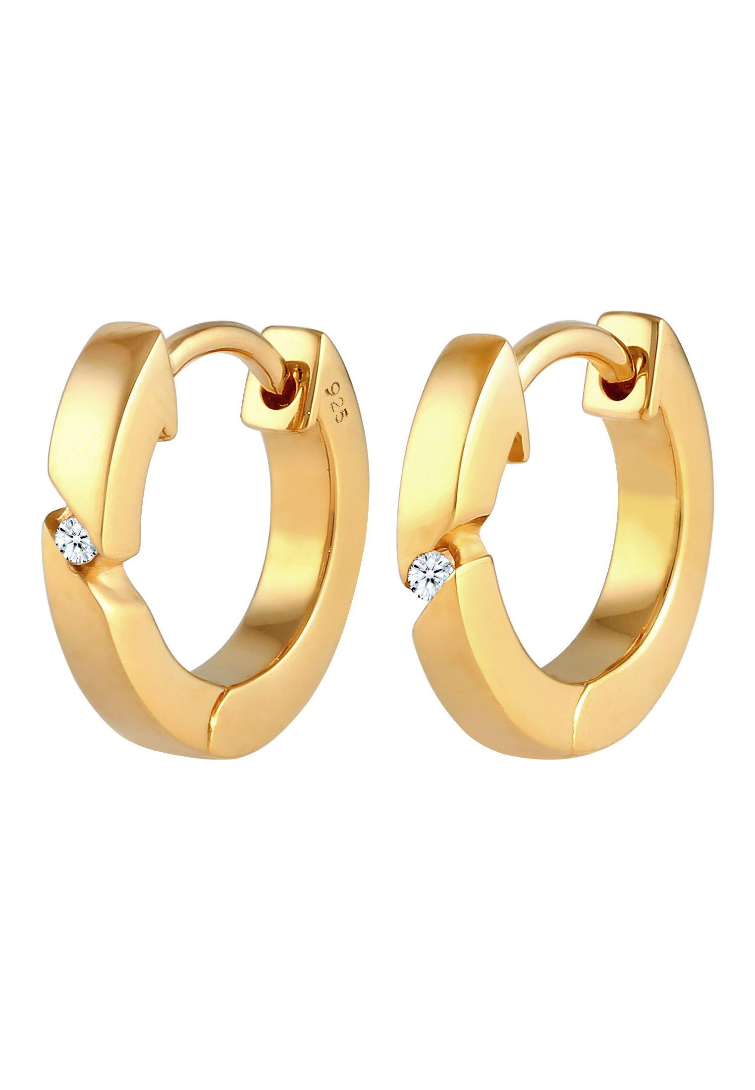 Ohrringe Creolen Basic Diamant (0.03 Ct.) Damen Gold ONE SIZE von Elli