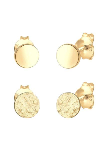 Ohrringe Ohrstecker Rund 2er Set Damen Gold ONE SIZE von Elli