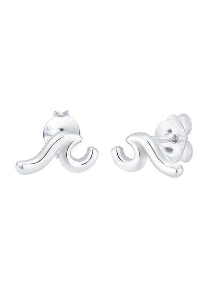 Ohrringe Ohrstecker Wellen Design Damen Silber ONE SIZE von Elli