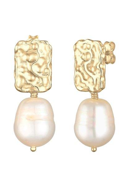 Ohrringe Stecker Baroque Süßwasserzuchtperle Damen Gold ONE SIZE von Elli