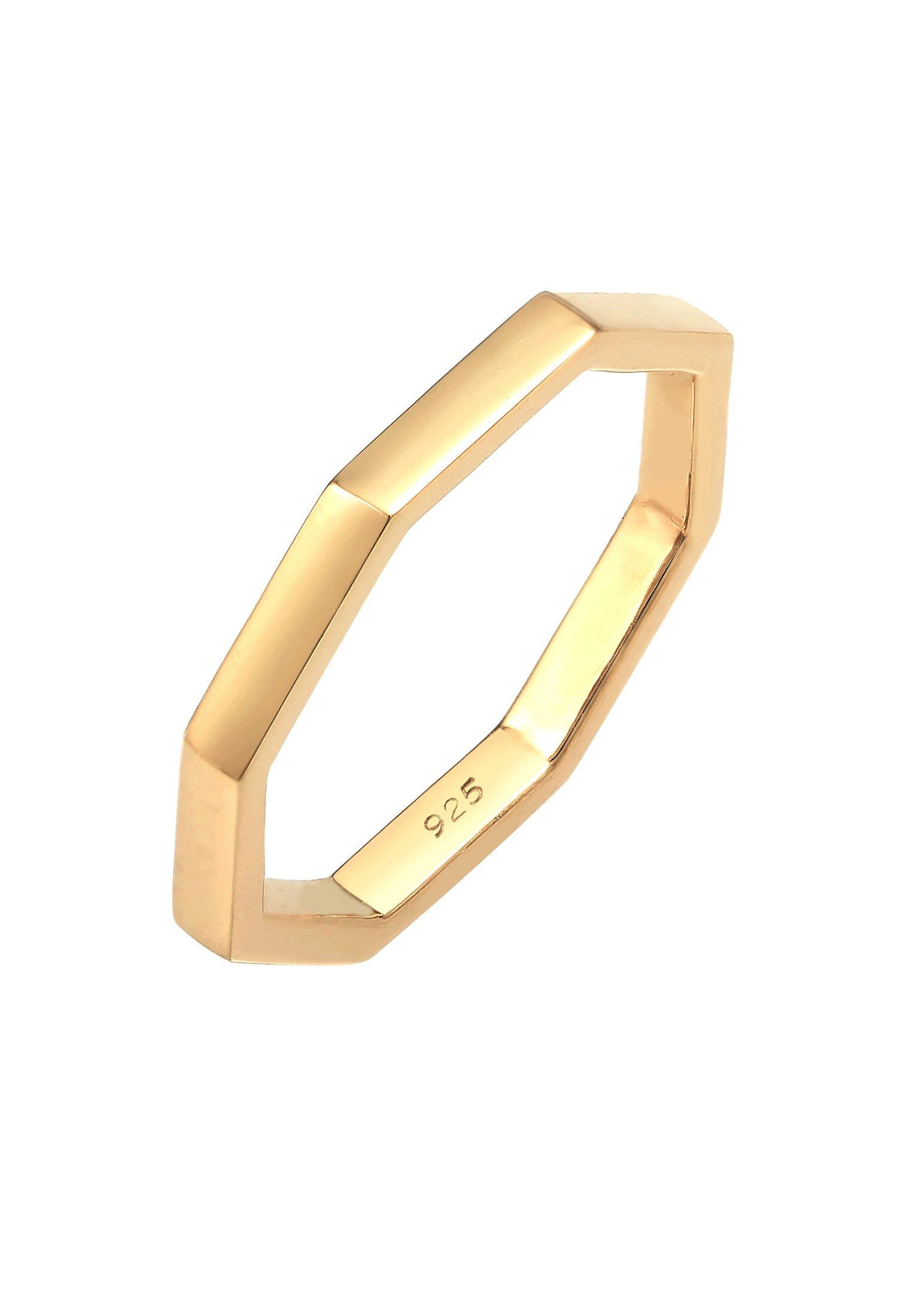 Ring Achteckform Basic Damen Gold 54mm von Elli