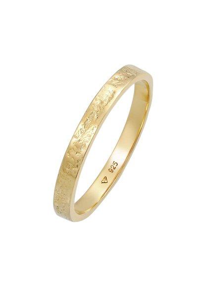 Ring Bandring Partnerring Basic Organic Look Damen Gold 54mm von Elli