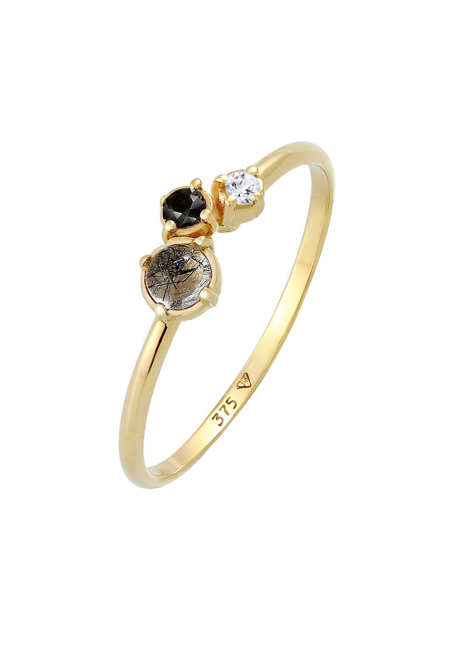 Ring Diamant (0.03 Ct.) Topas Turmalin 375er Gelbgold Damen Gold 56mm von Elli