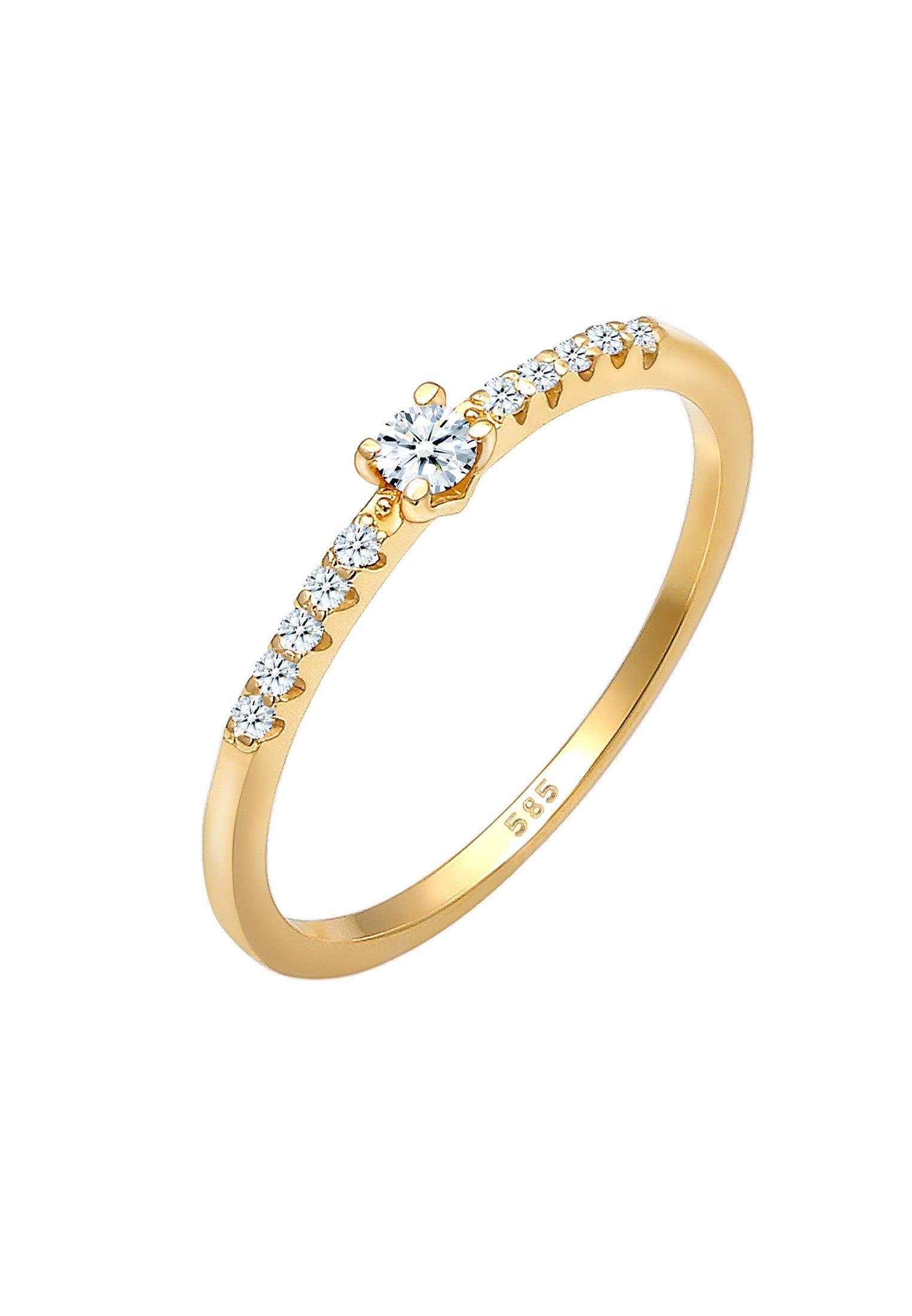 Ring Geo Microsetting Diamant (0.11 Ct.) 585 Gelbgold Damen Gold 50mm von Elli