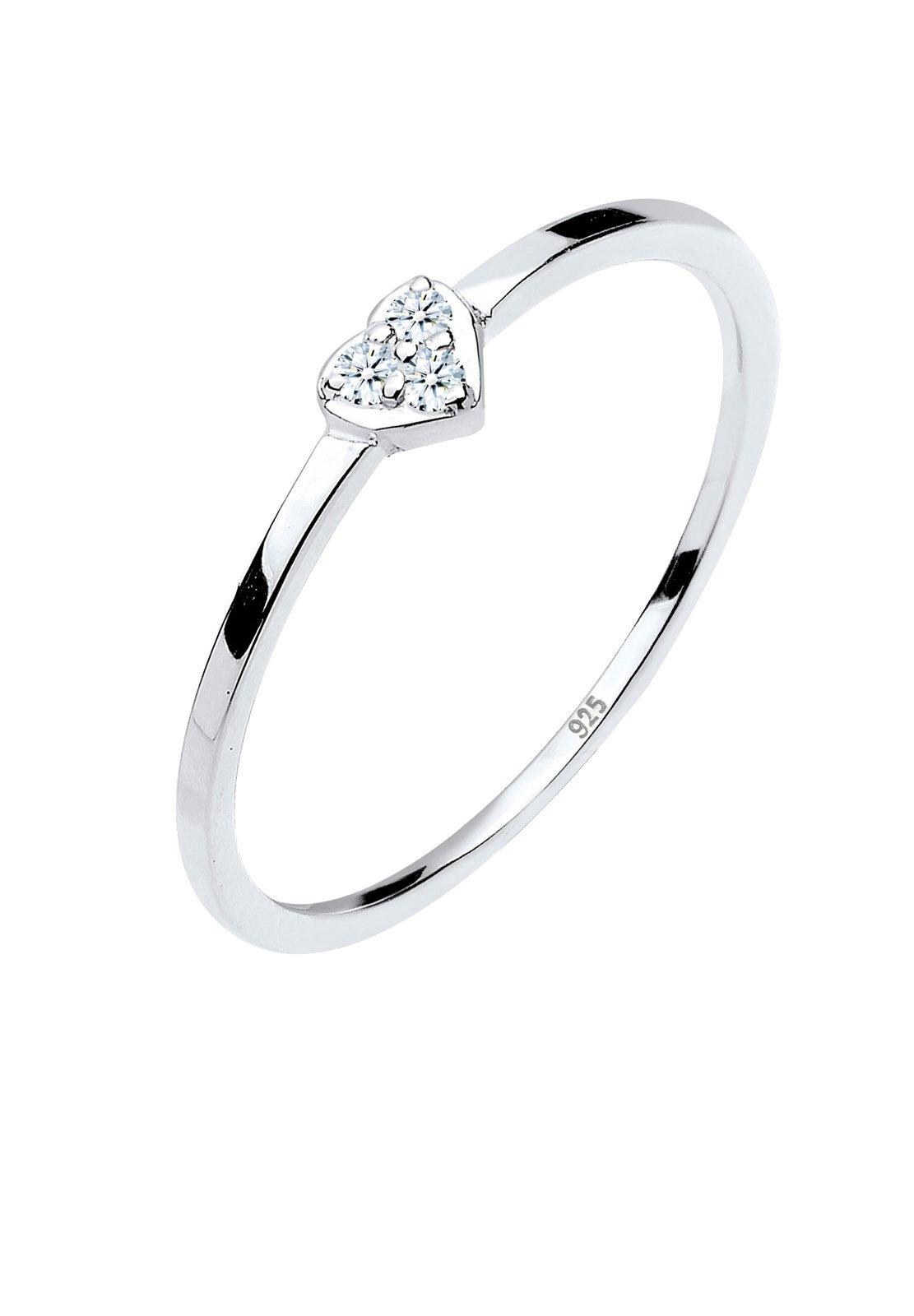 Ring Herz Symbol Diamant 0.04 Ct. Damen Silber 56mm von Elli