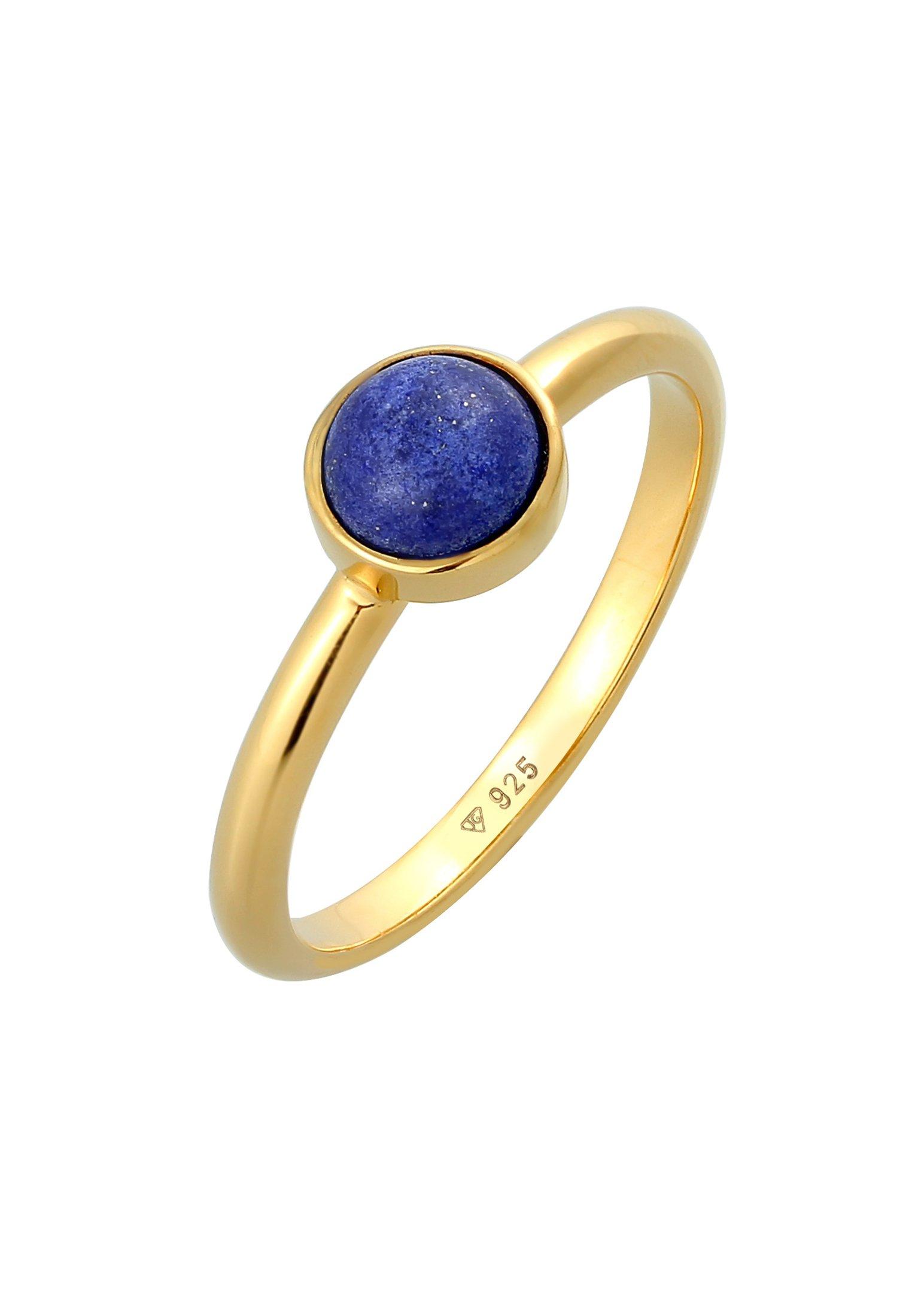 Ring Lapis Lazuli Edelstein Solitär 925 Silber Damen Gold 56mm von Elli