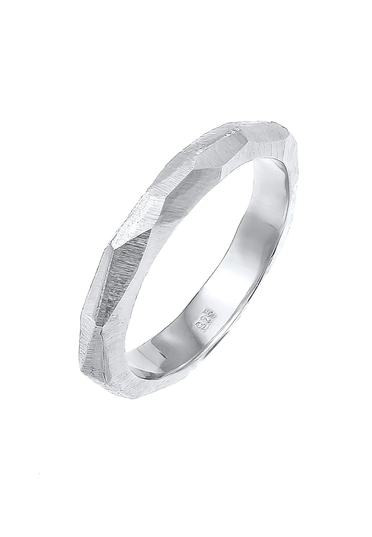 Ring Paarring Trauring Hochzeit Brushed Damen Silber 56mm von Elli