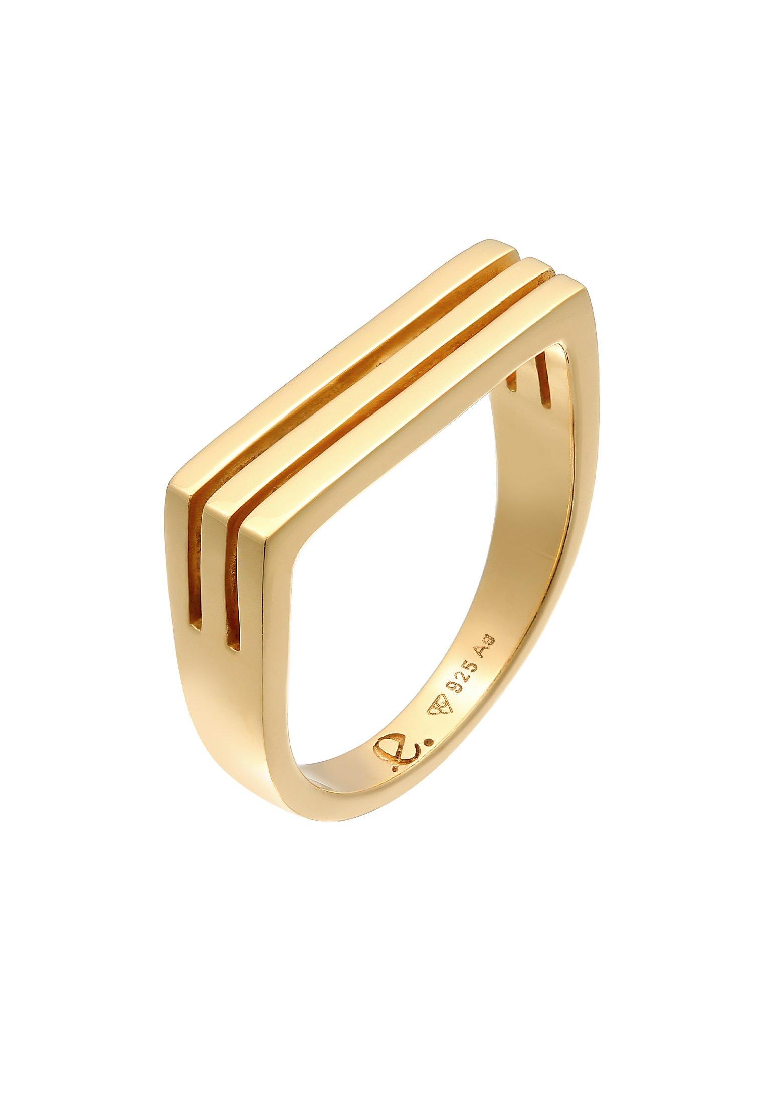 Ring Siegelring Rechteck Unisex Damen Gold 56mm von Elli