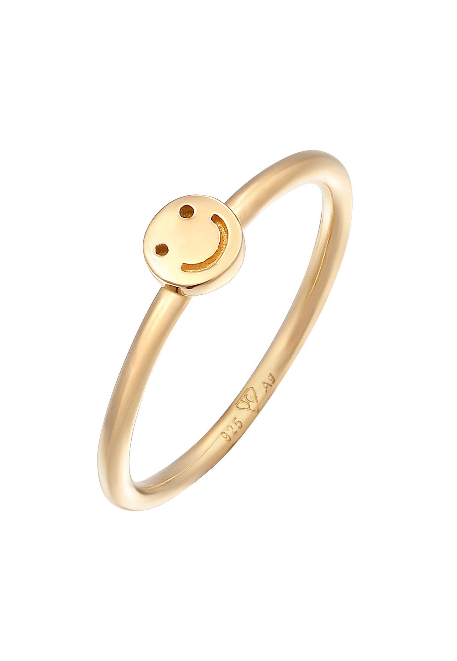 Ring Mit Smile Pinky Ring Damen Gold 46mm von Elli