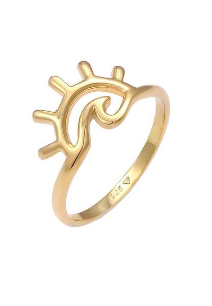 Ring Sonnenaufgang Wellen Motiv Damen Gold 52mm von Elli