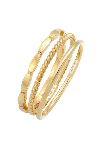 Ring Stapelringe Stacking 3er Set Damen Gold 58mm von Elli