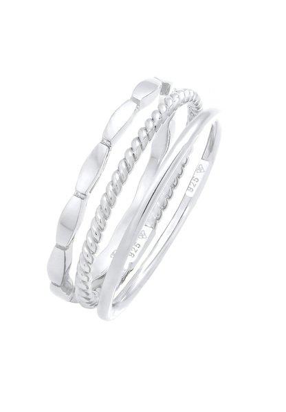 Ring Stapelringe Stacking 3er Set Damen Silber 56mm von Elli