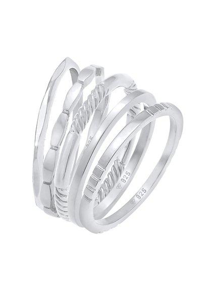 Ring Stapelringe Stacking Bandringe 5er Set Damen Silber 52mm von Elli