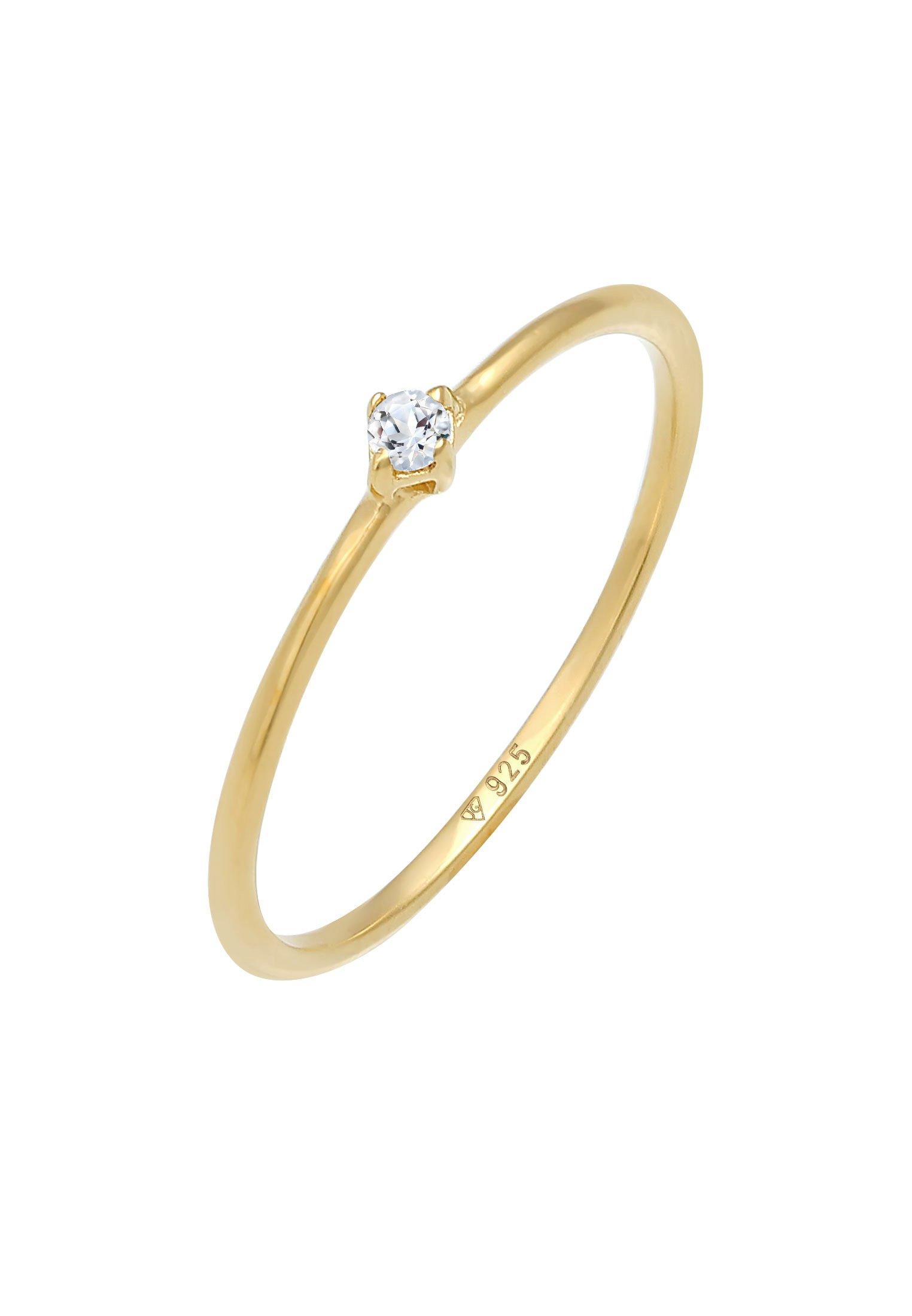 Ring Topas Solitär Damen Gold 56mm von Elli