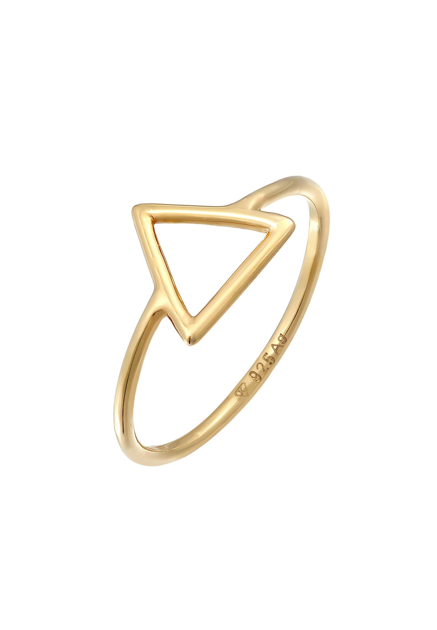 Ring Trend Dreieck Statement Damen Gold 58mm von Elli