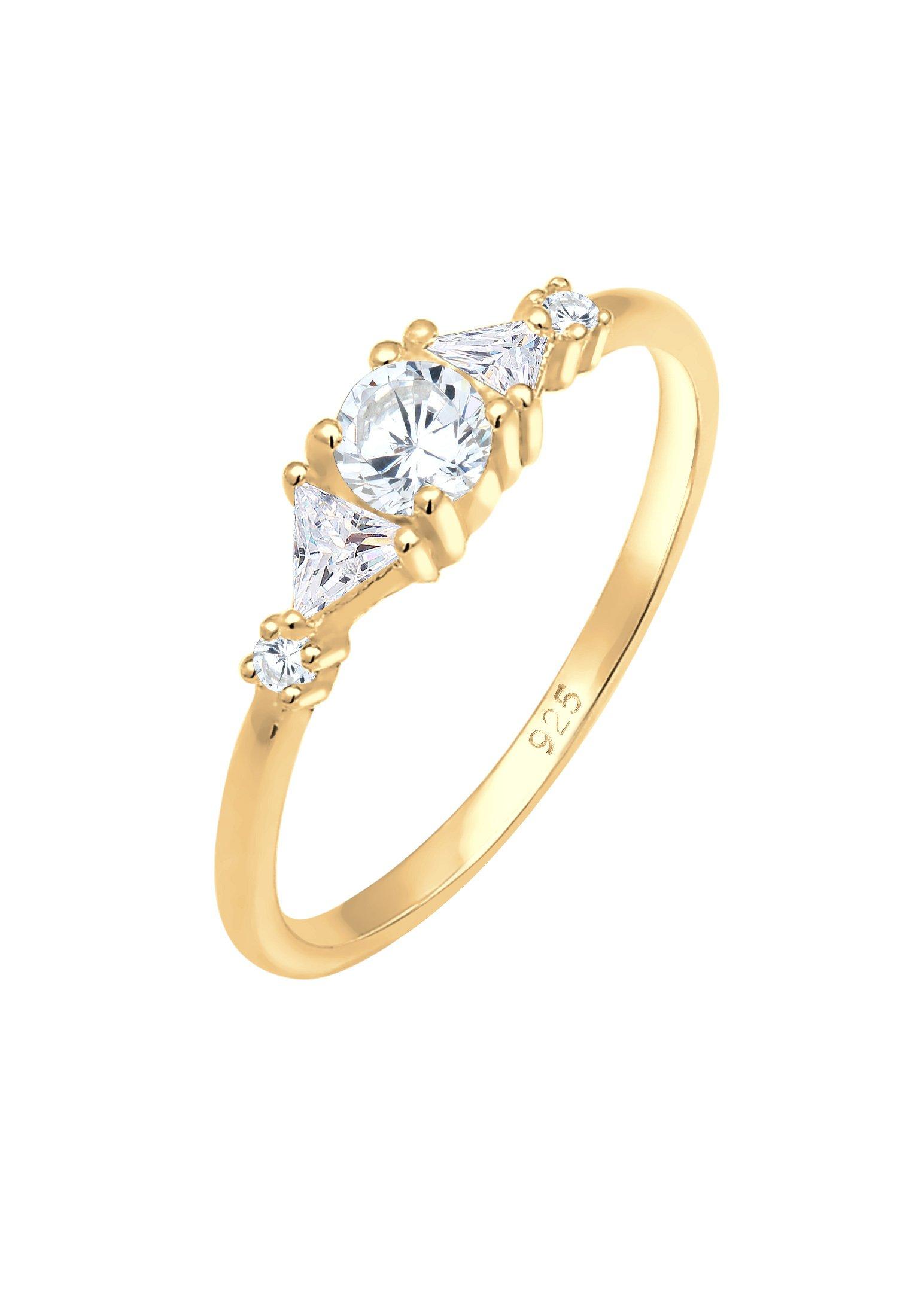 Ring Triangel Zirkonia Funkelnd Damen Gold 56mm von Elli