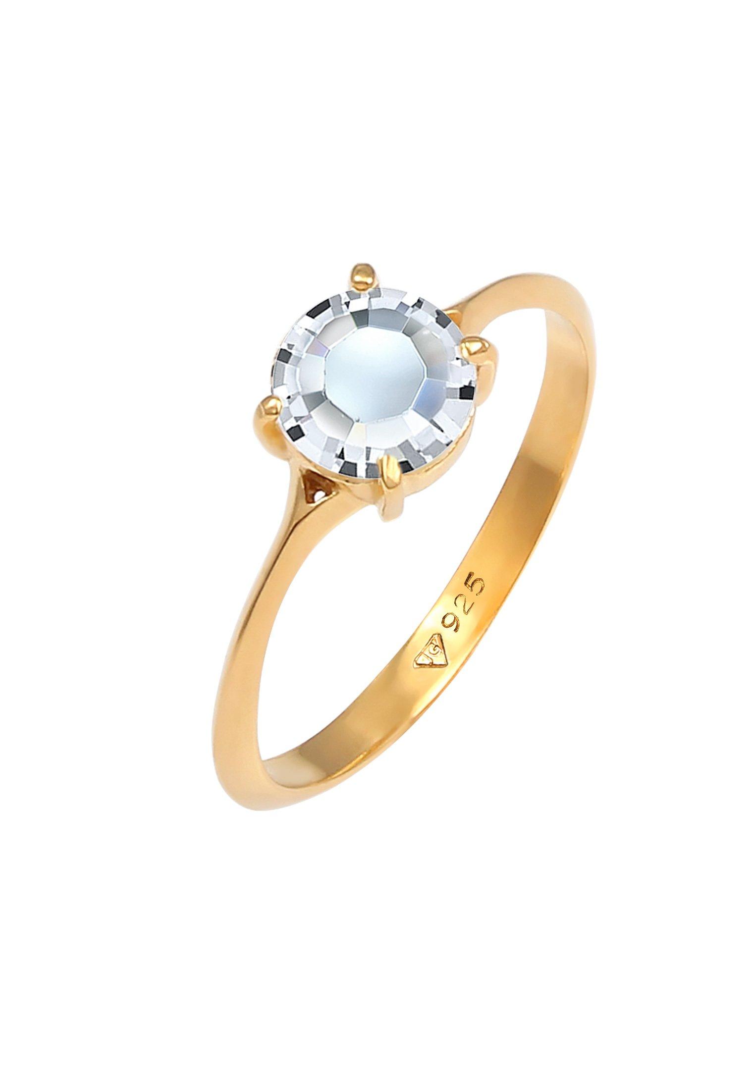 Ring Verlobung Kristall Damen Gold 54mm von Elli