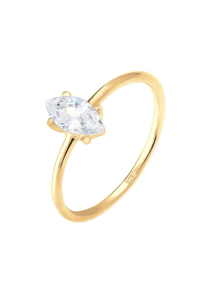 Ring Verlobung Marquise Zirkonia Stein Damen Gold 54mm von Elli