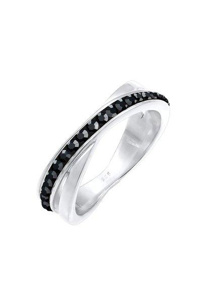 Ring Wickelring Zart Basic Kristalle Damen Silber 64mm von Elli