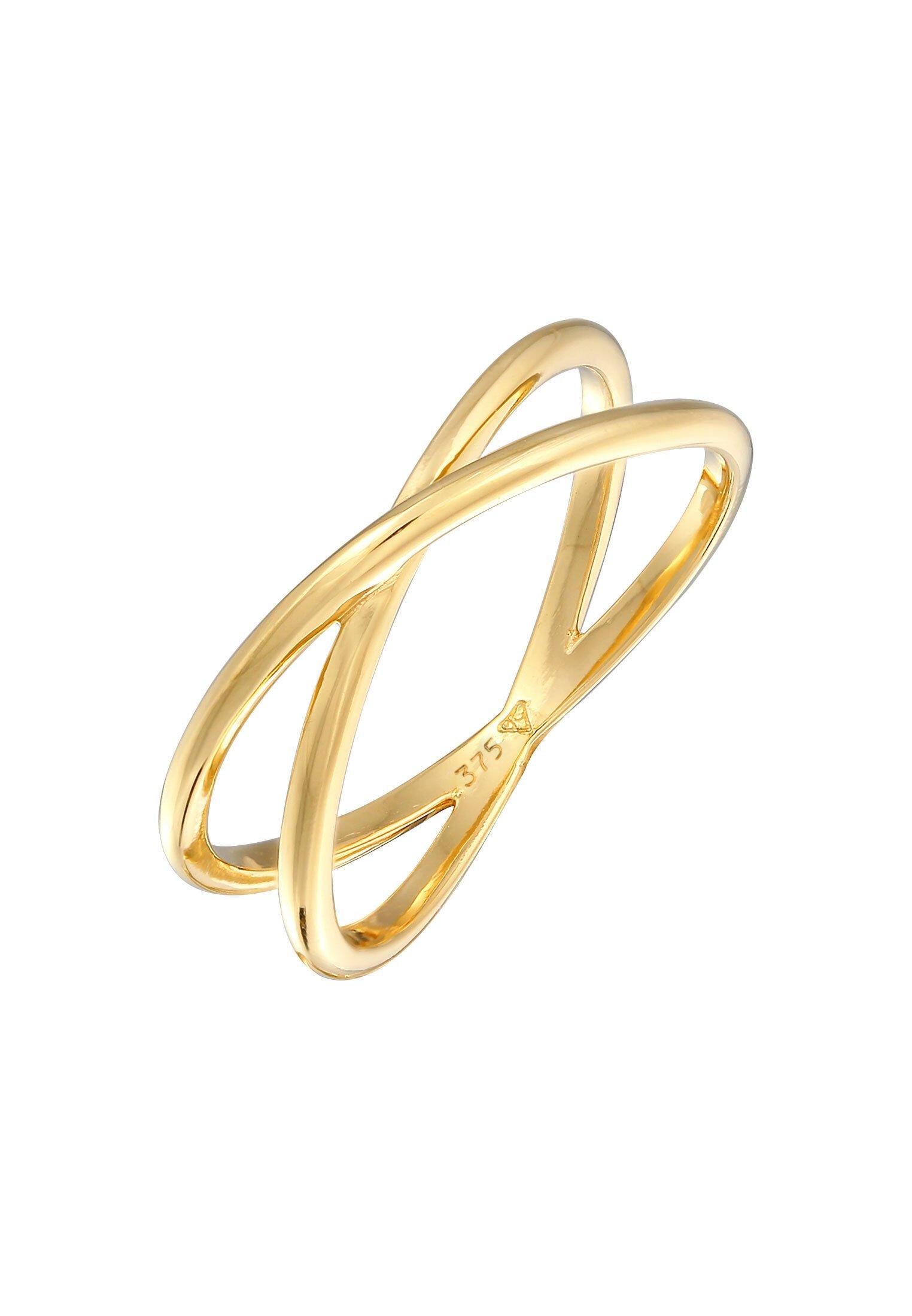 Ring X Kreuz Wickelring 375 Gelbgold Damen Gold 54mm von Elli