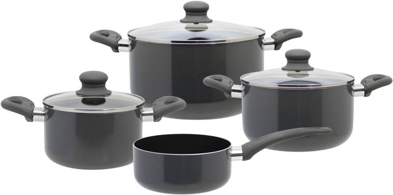 Elo Basic Topf-Set »Rhino«, Aluminium, (Set, 7 tlg., je 1 Kochtopf mit Deckel Ø 16/20/24 cm, 1 Stieltopf Ø 16 cm) von Elo - Basic