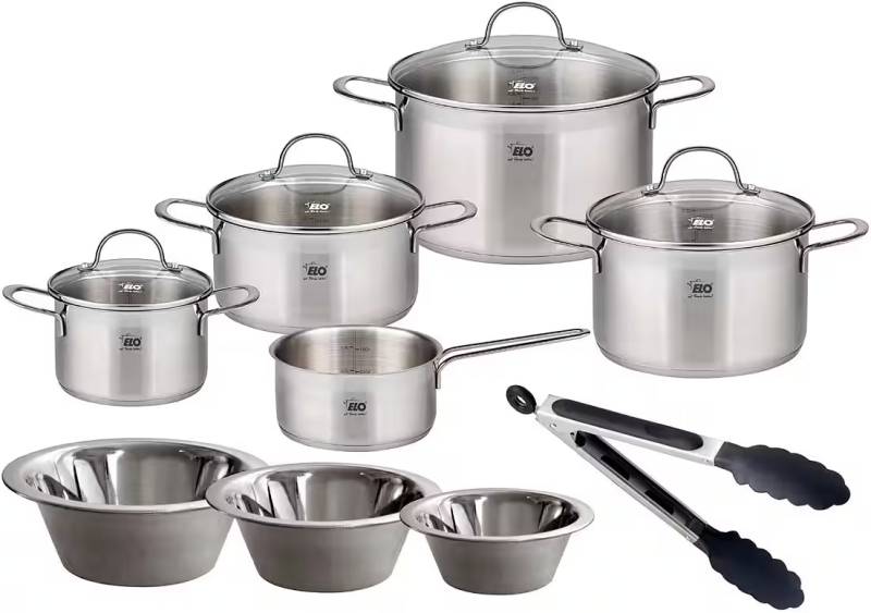 Elo Topf-Set »Top Collection«, Edelstahl 18/10, (Set, 13 tlg., Bratentopf 20 cm,Fleischtopf 16/20/24 cm,Kasserolle 16 cm, 3 Schüsseln), Induktion von Elo