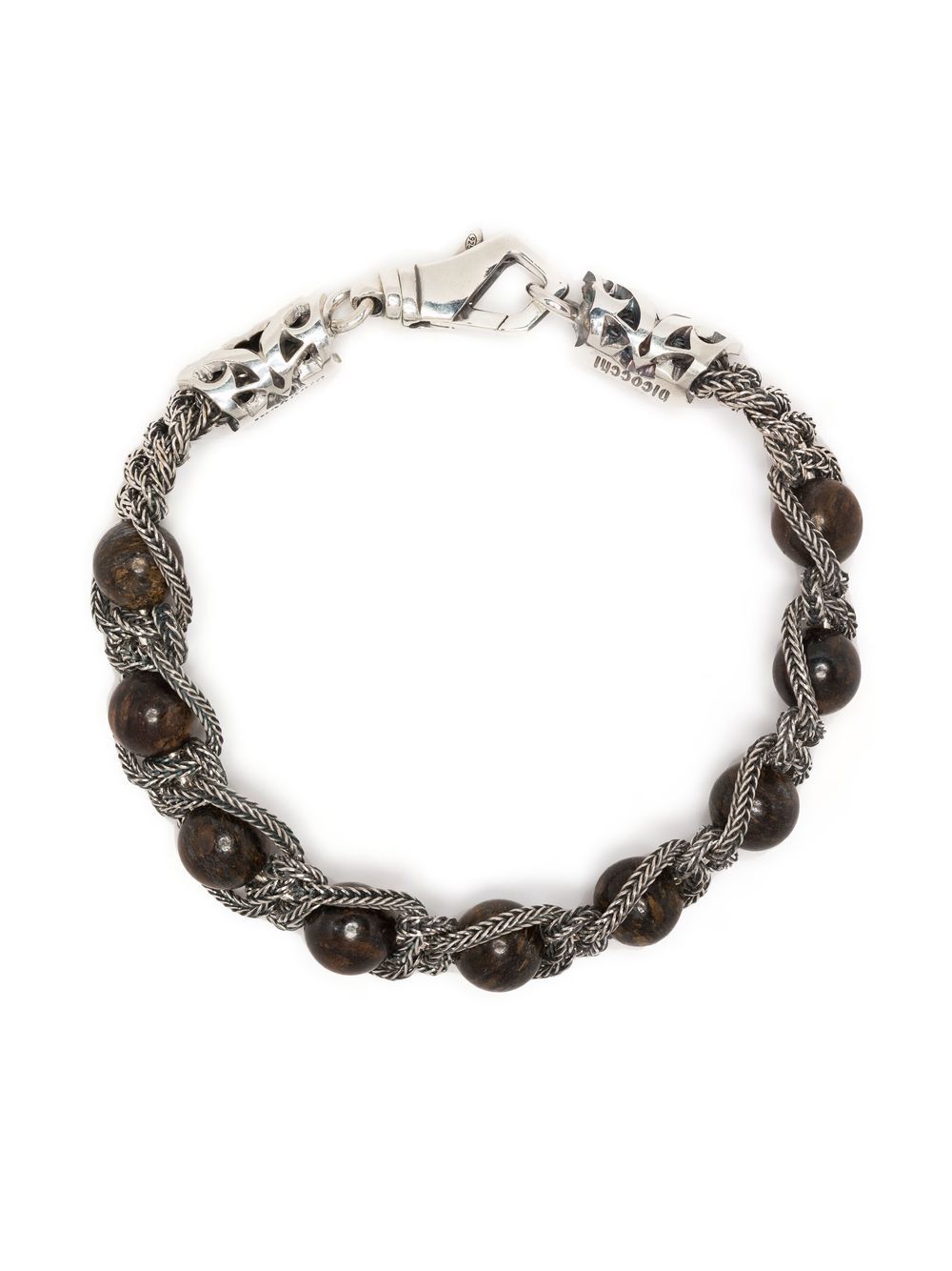 Emanuele Bicocchi tiger eye beaded bracelet - Silver von Emanuele Bicocchi