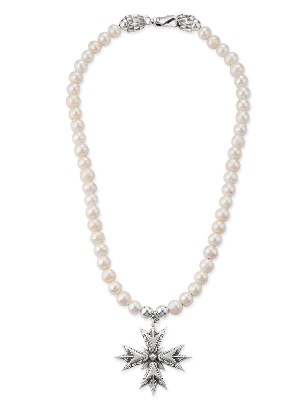 Emanuele Bicocchi EB Crest pearl necklace - Silver von Emanuele Bicocchi