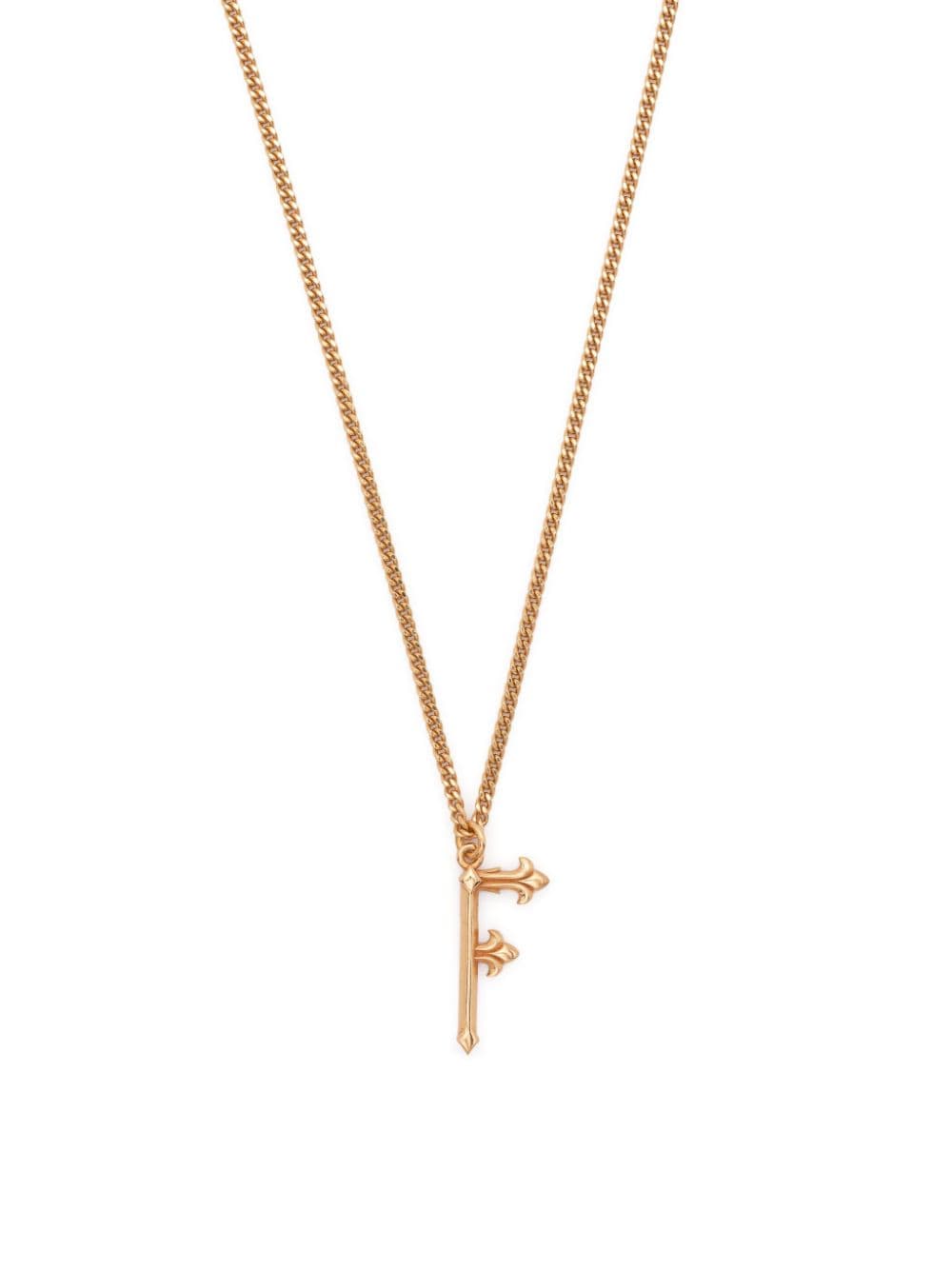 Emanuele Bicocchi F letter-pendant chain necklace - Gold von Emanuele Bicocchi