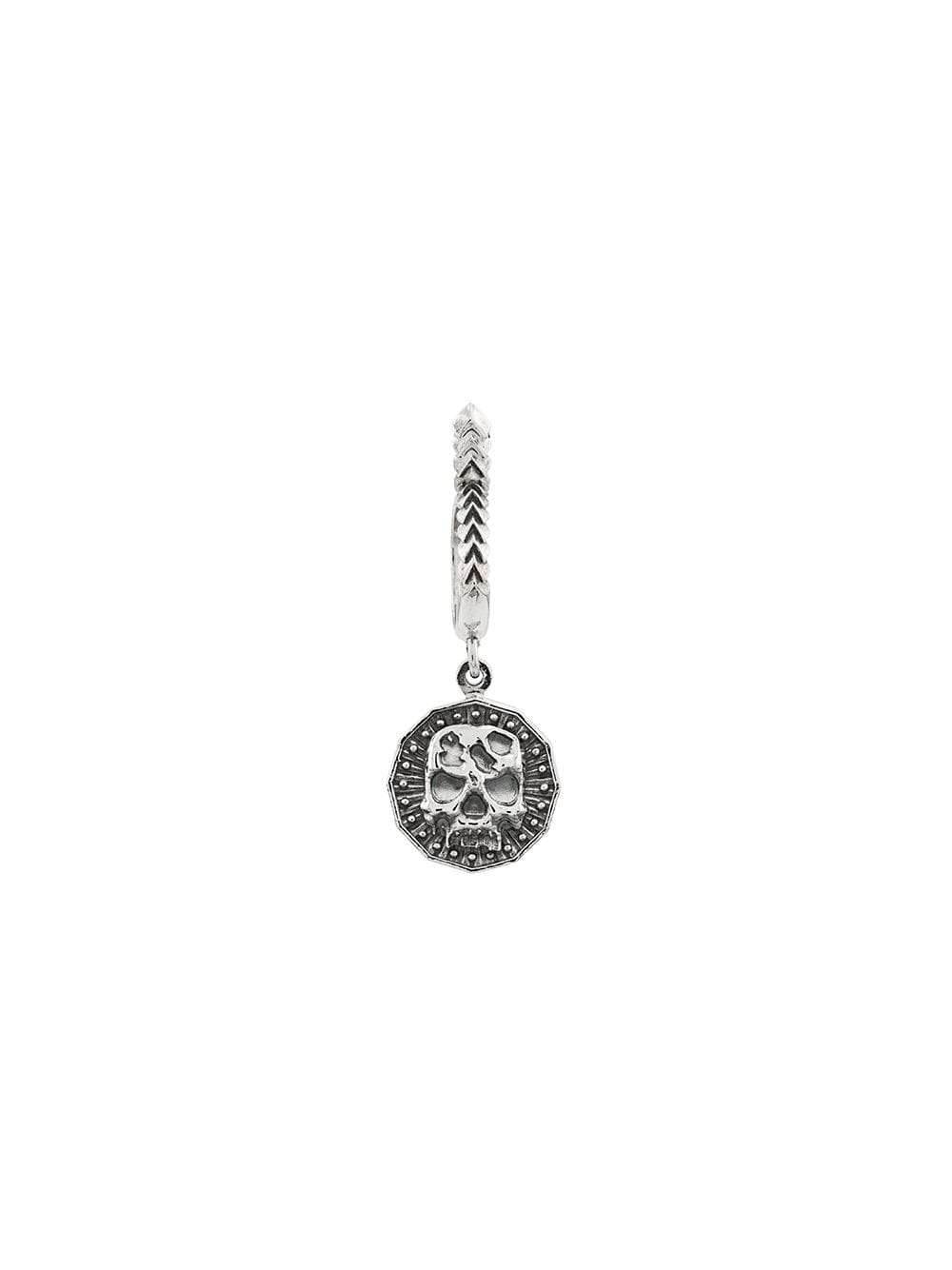 Emanuele Bicocchi skull hoop drop earring - Silver von Emanuele Bicocchi