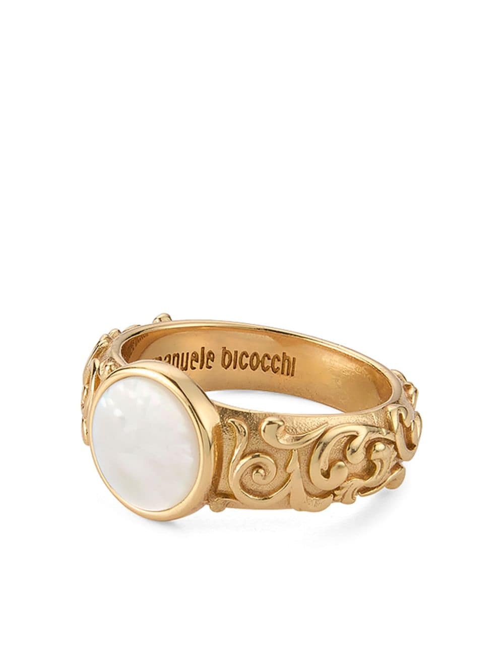 Emanuele Bicocchi arabesque engraved chevalier ring - Gold von Emanuele Bicocchi