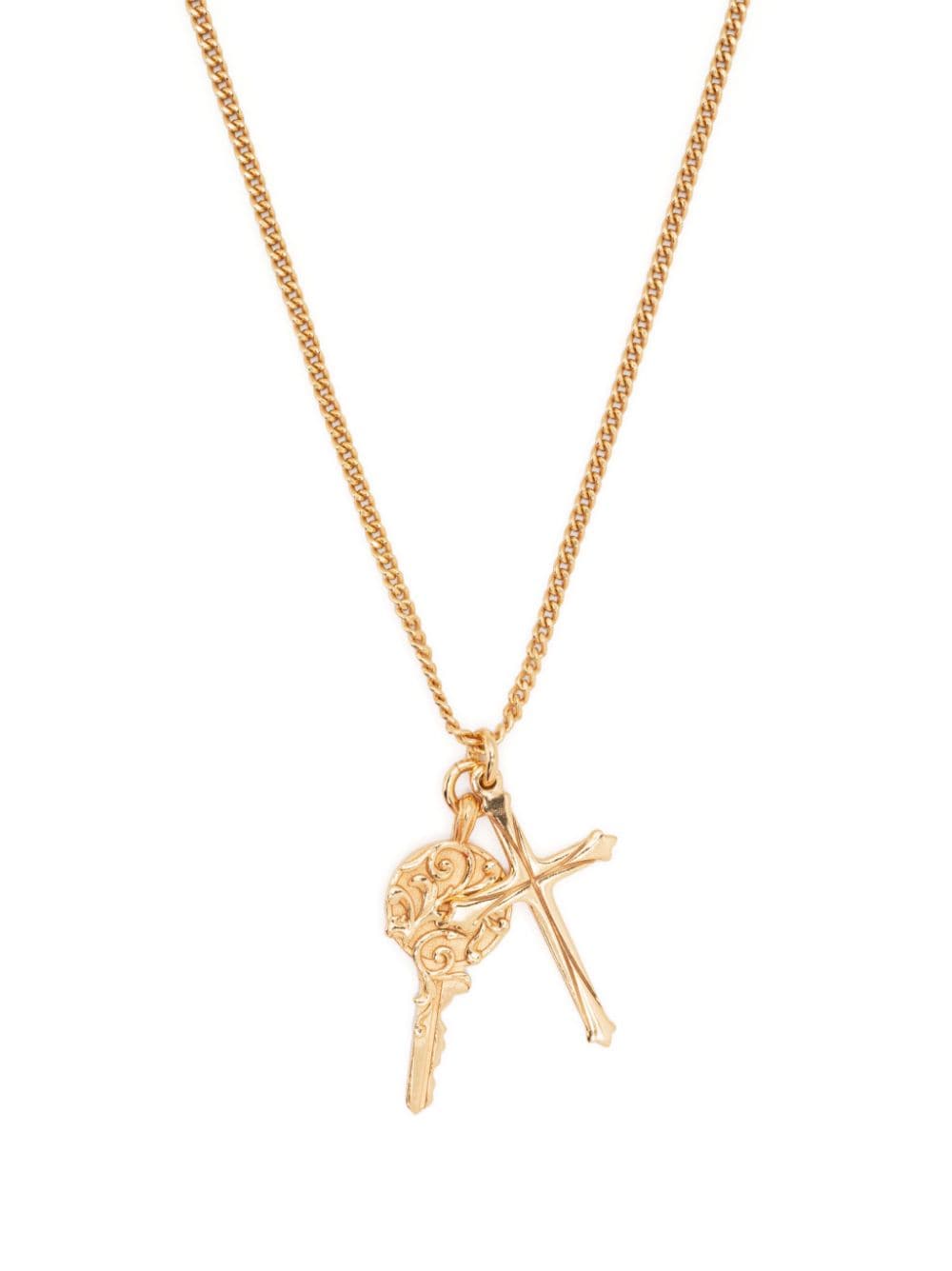 Emanuele Bicocchi arabesque key cross pendant necklace - Gold von Emanuele Bicocchi