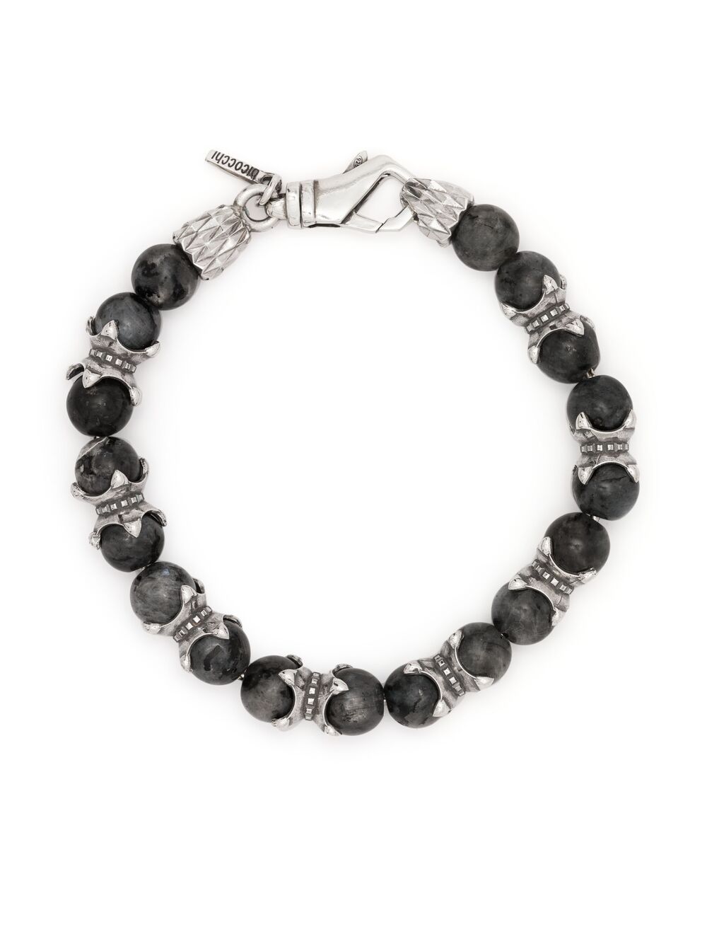 Emanuele Bicocchi beaded chain bracelet - Grey von Emanuele Bicocchi