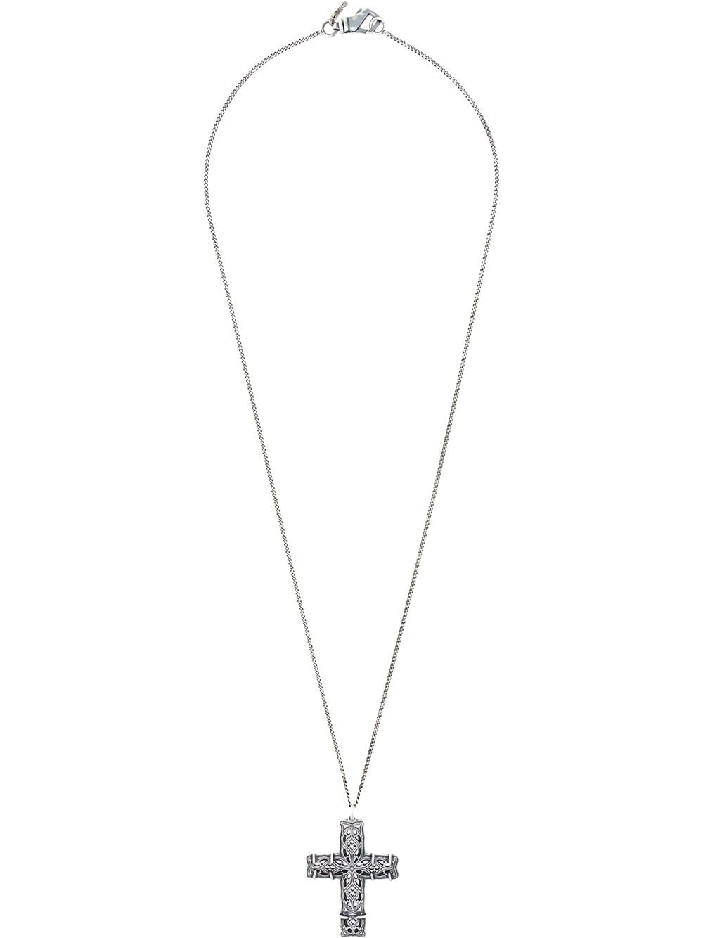 Emanuele Bicocchi cutout cross long necklace - Metallic von Emanuele Bicocchi