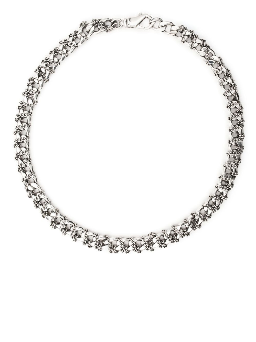 Emanuele Bicocchi double entwined chain necklace - Silver von Emanuele Bicocchi