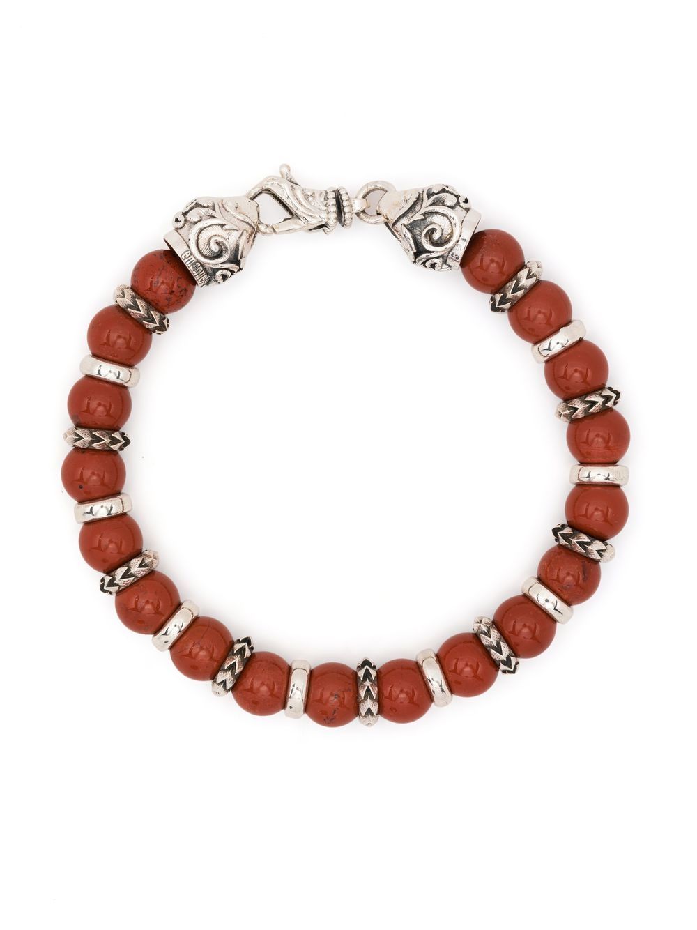 Emanuele Bicocchi engraved-detail bead bracelet - Red von Emanuele Bicocchi