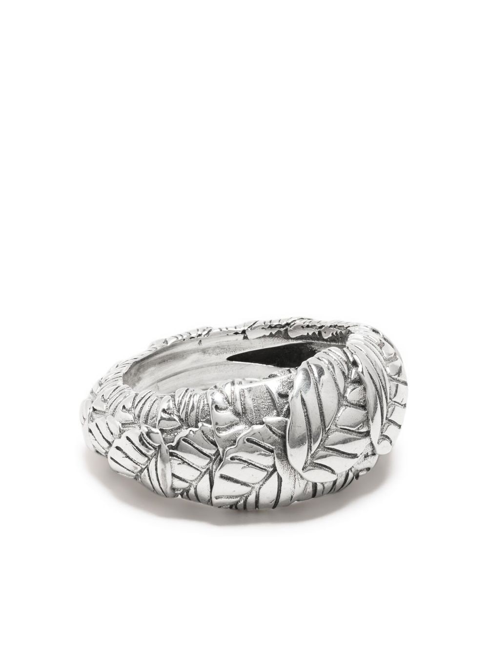 Emanuele Bicocchi engraved-leaves embellished ring - Silver von Emanuele Bicocchi