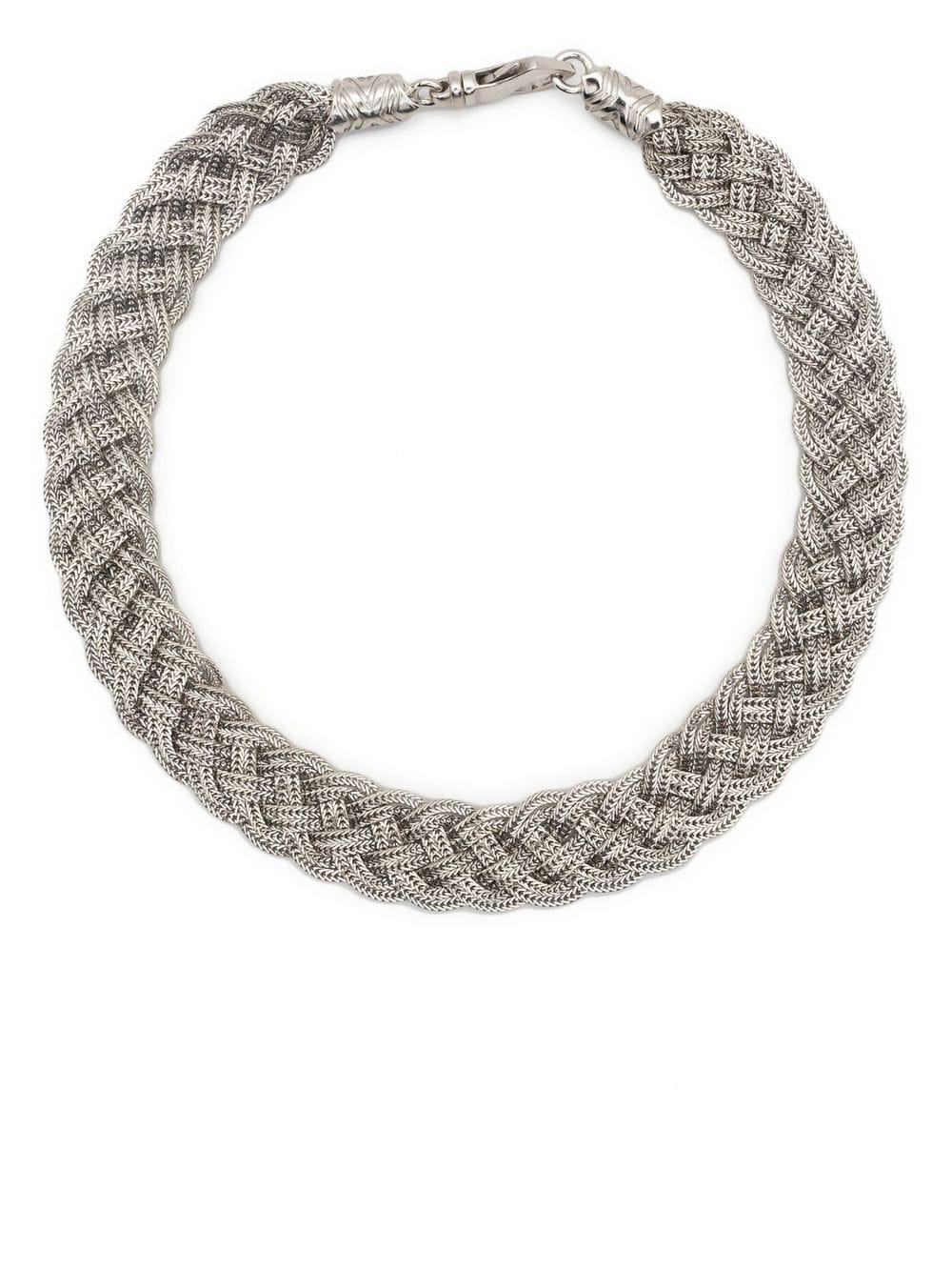 Emanuele Bicocchi flat braided-design choker necklace - Silver von Emanuele Bicocchi