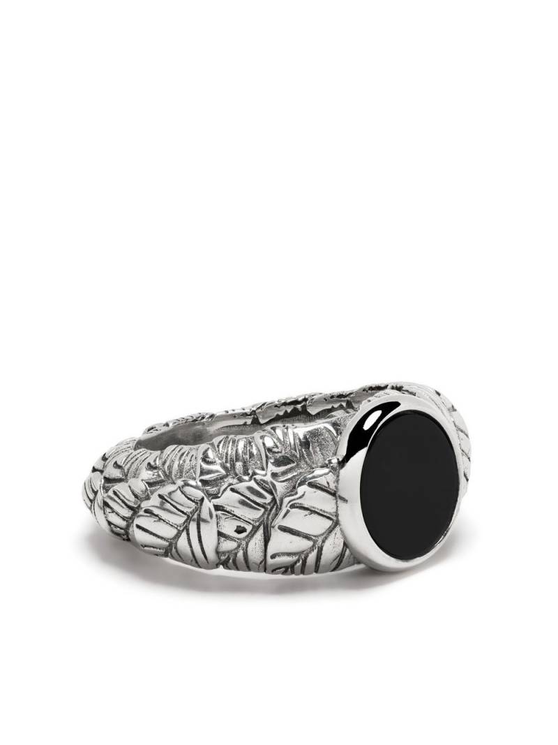 Emanuele Bicocchi leaf onyx ring - Silver von Emanuele Bicocchi