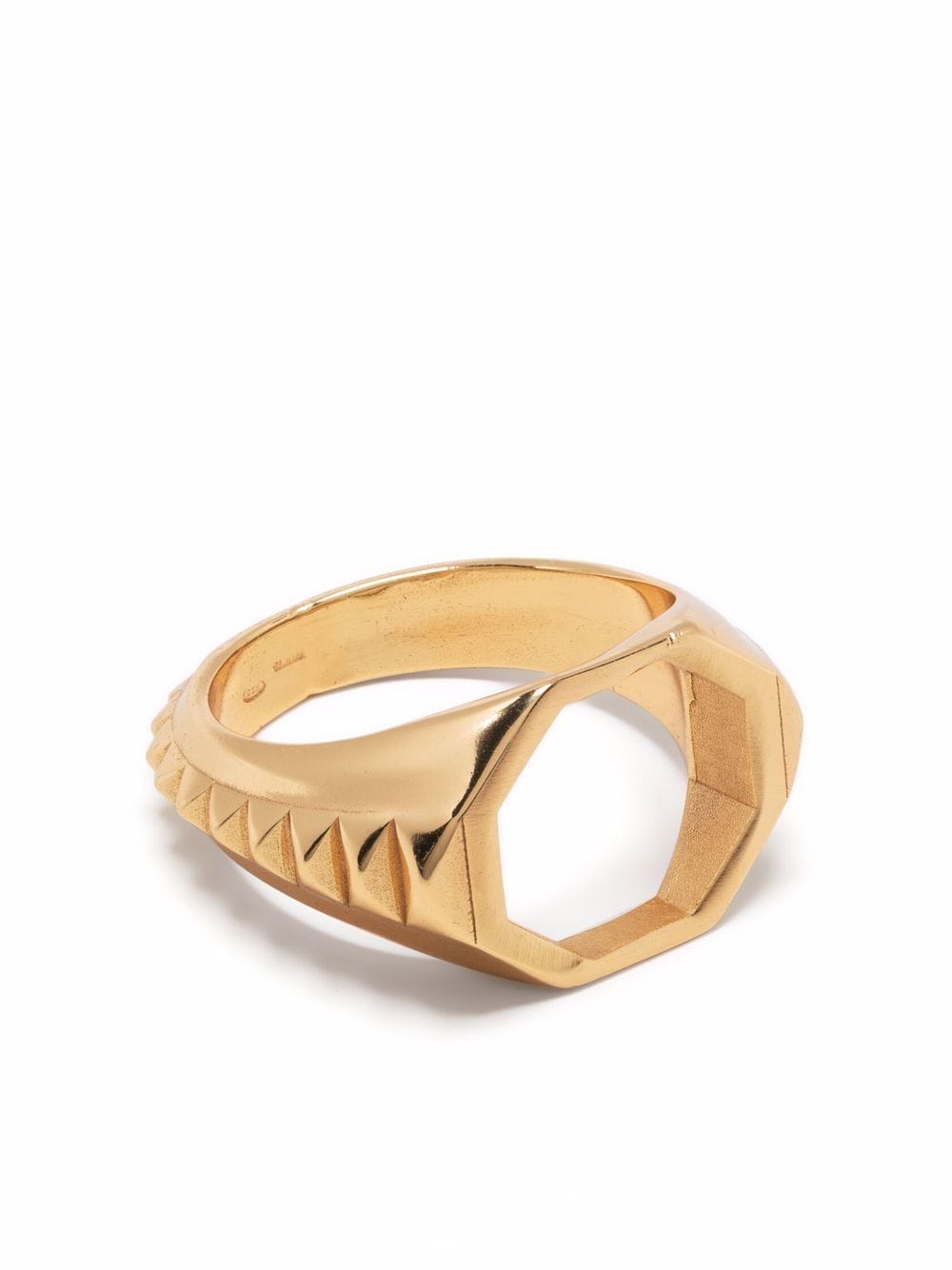 Emanuele Bicocchi open studded signet ring - Gold von Emanuele Bicocchi