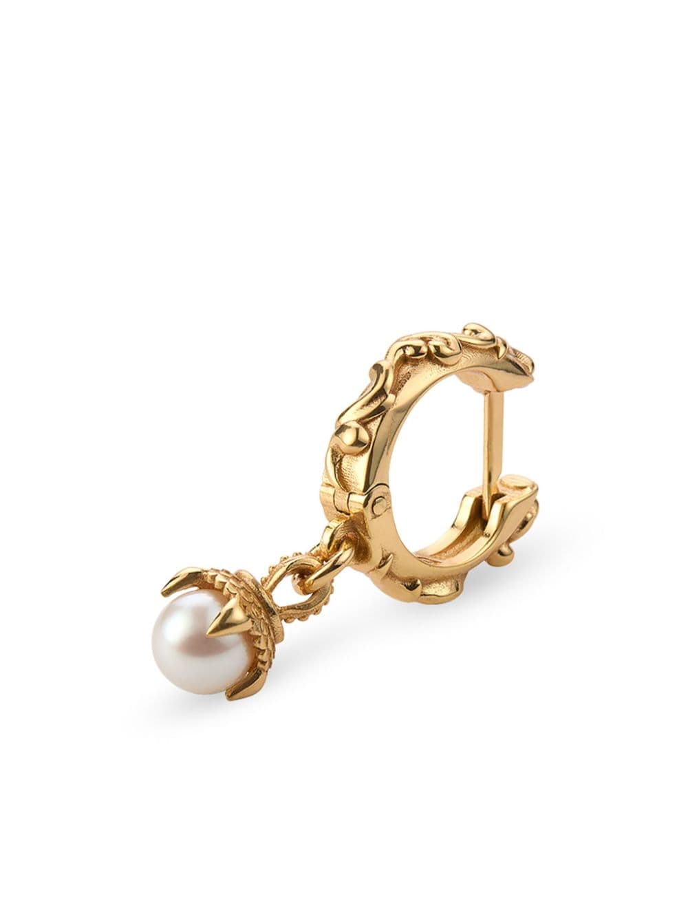 Emanuele Bicocchi pearl-pendant single hoop earring - Gold von Emanuele Bicocchi