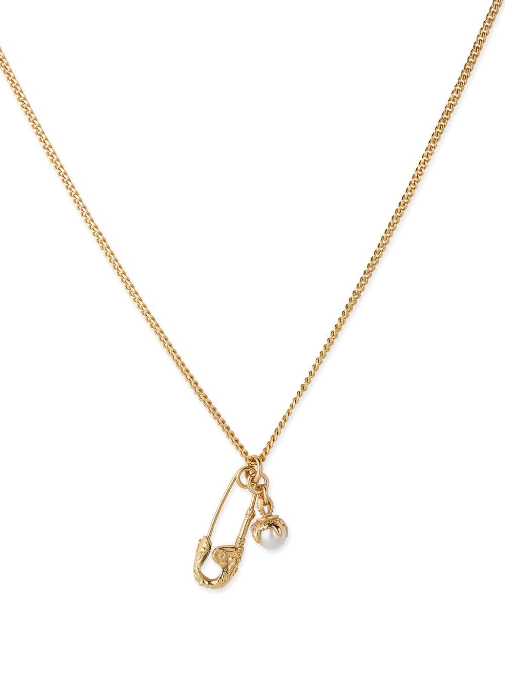 Emanuele Bicocchi safety pin pearl-pendant necklace - Gold von Emanuele Bicocchi