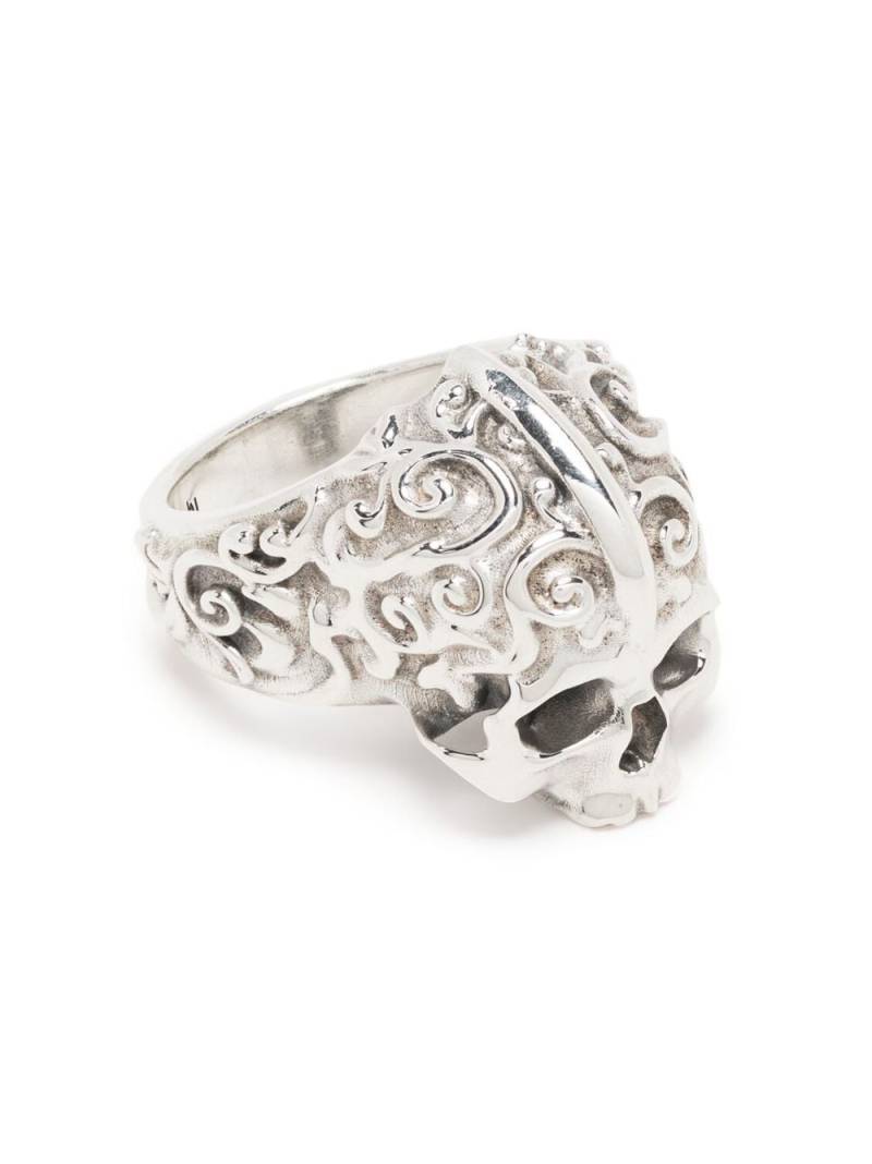 Emanuele Bicocchi skull-detail chunky ring - Silver von Emanuele Bicocchi