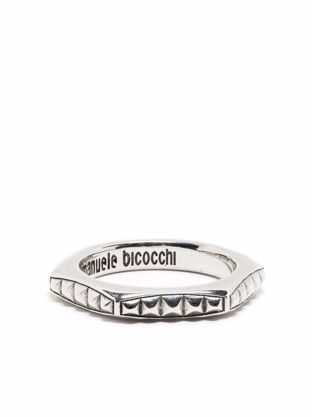 Emanuele Bicocchi studded hexagonal ring - Silver von Emanuele Bicocchi