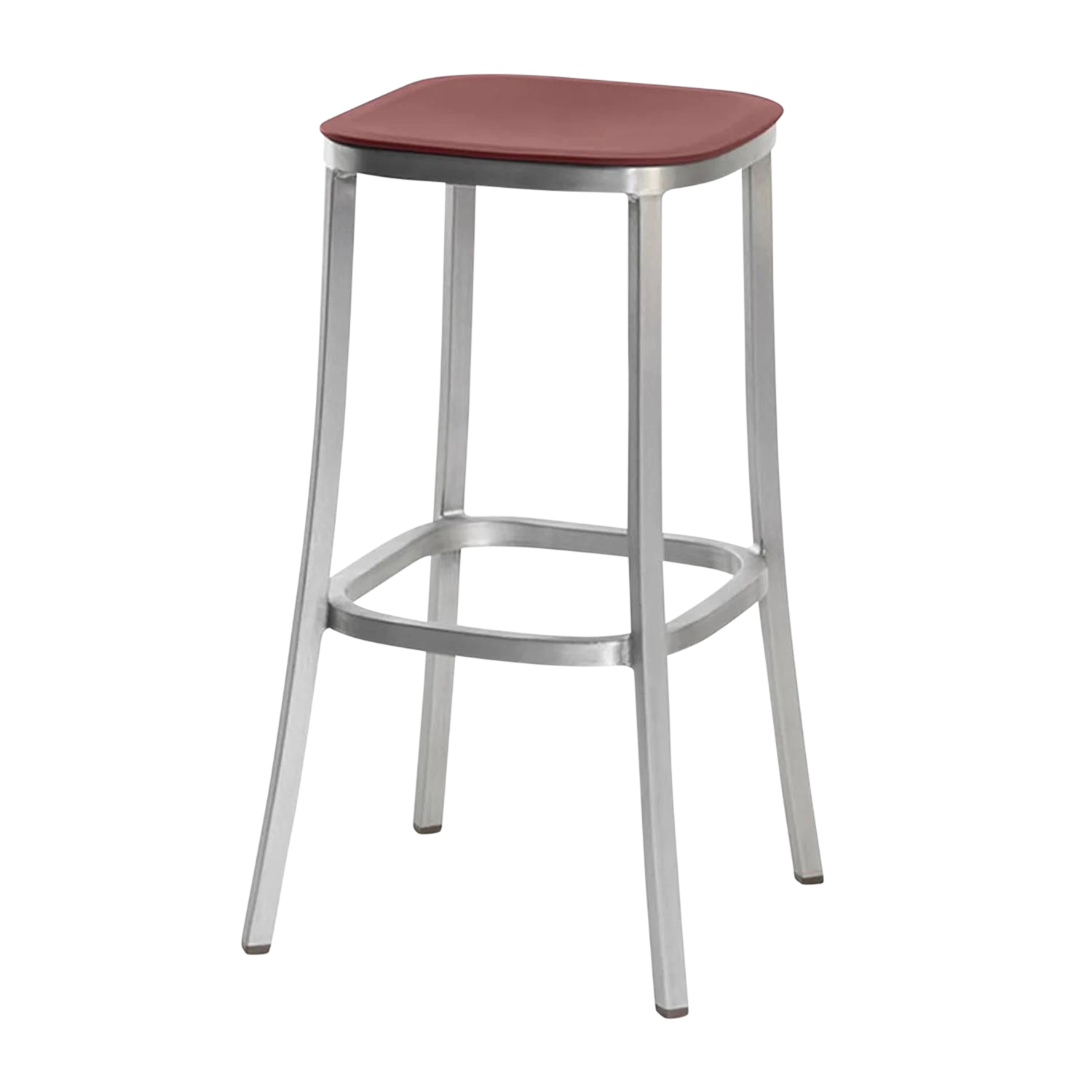 1 Inch Reclaimed Polypropylene Barstool Barstuhl, Gestell aluminium, dunkel pulverbeschichtet, Farbe green von Emeco