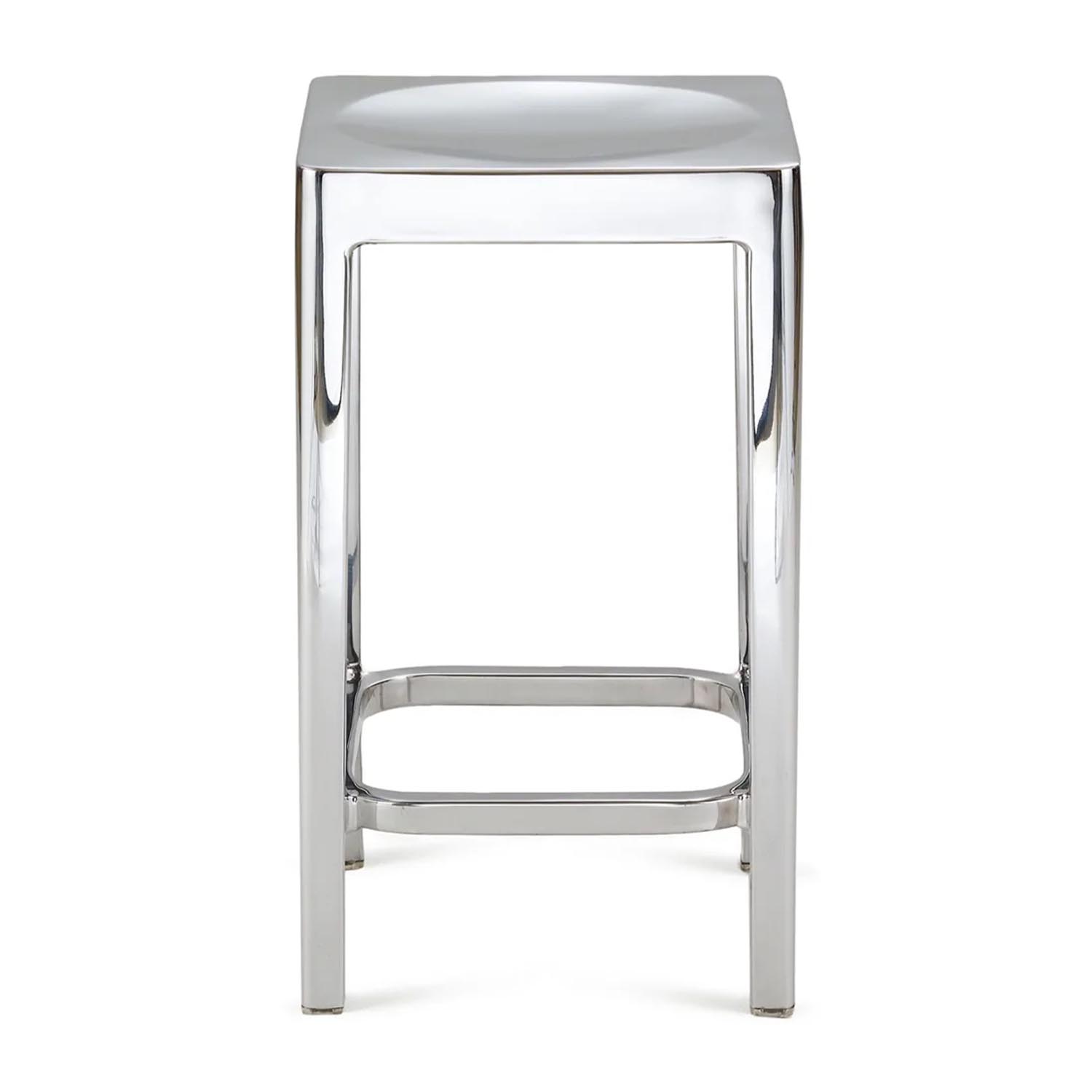 Emeco Counter Stool Hochstuhl, Ausführung aluminium, poliert von Emeco