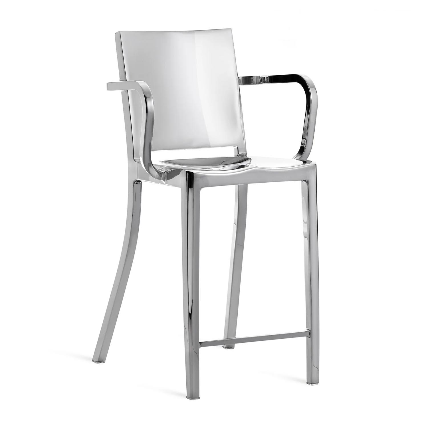 Hudson Counter Arms Stool Hochstuhl, Ausführung aluminium, poliert von Emeco