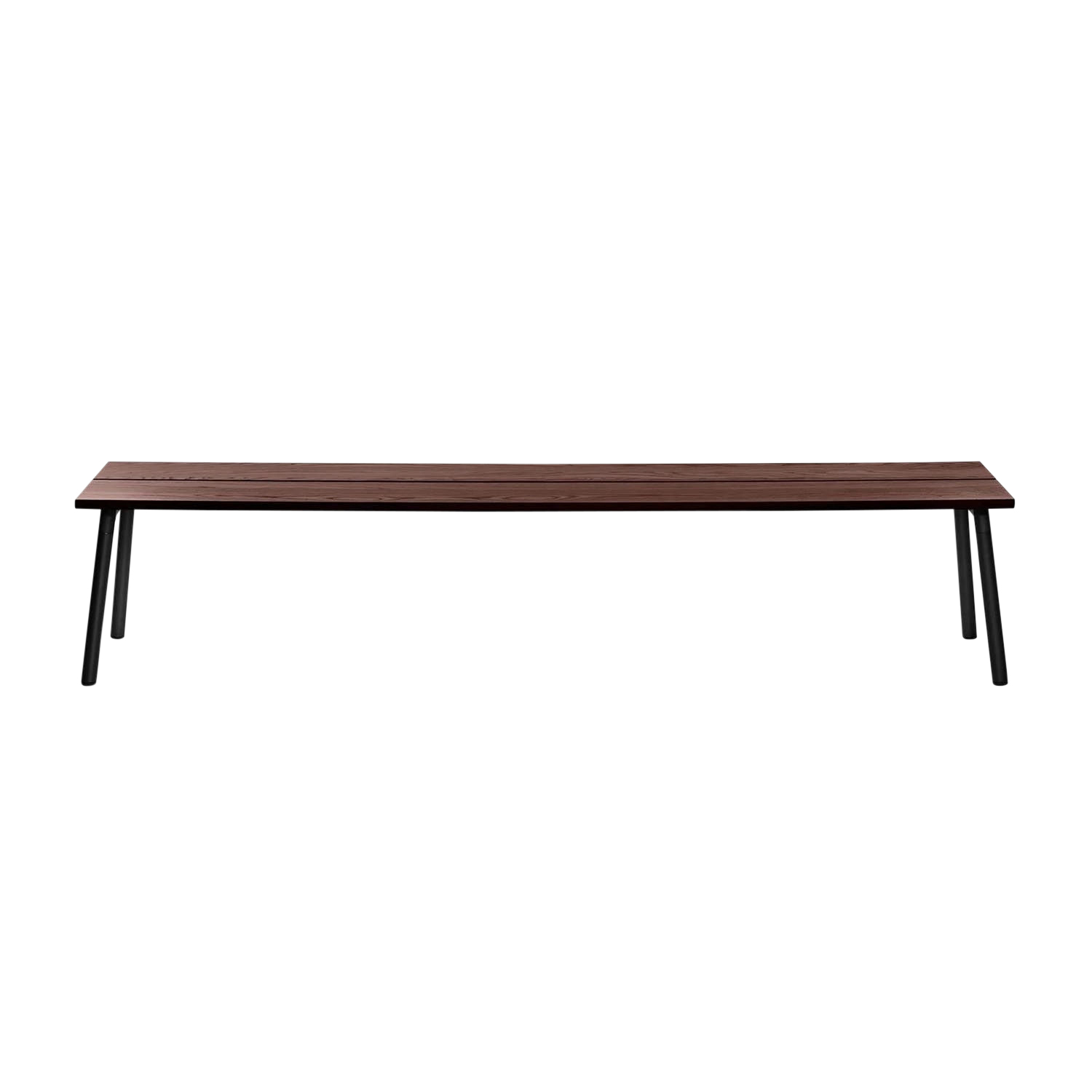 Run Bench Sitzbank, Gestell aluminium, klar pulverbeschichtet, Sitz holz, accoya, Grösse l. 216,5 cm von Emeco