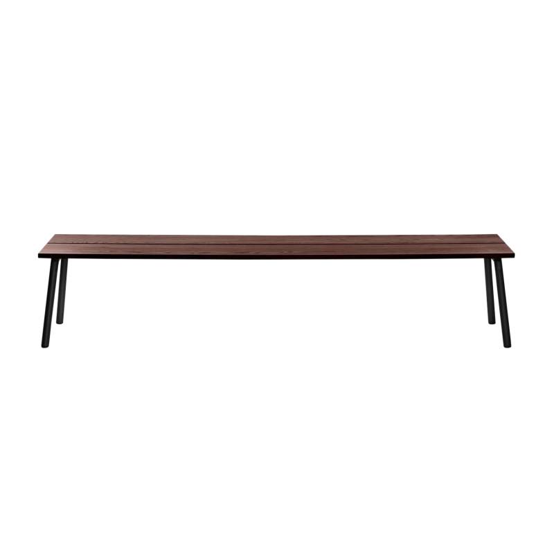 Run Bench Sitzbank, Gestell aluminium, klar pulverbeschichtet, Sitz holz, accoya, Grösse l. 216,5 cm von Emeco